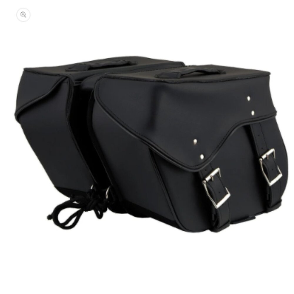 Milwaukee Large Zip-Off Throwover Leather Motorcycle Saddlebags